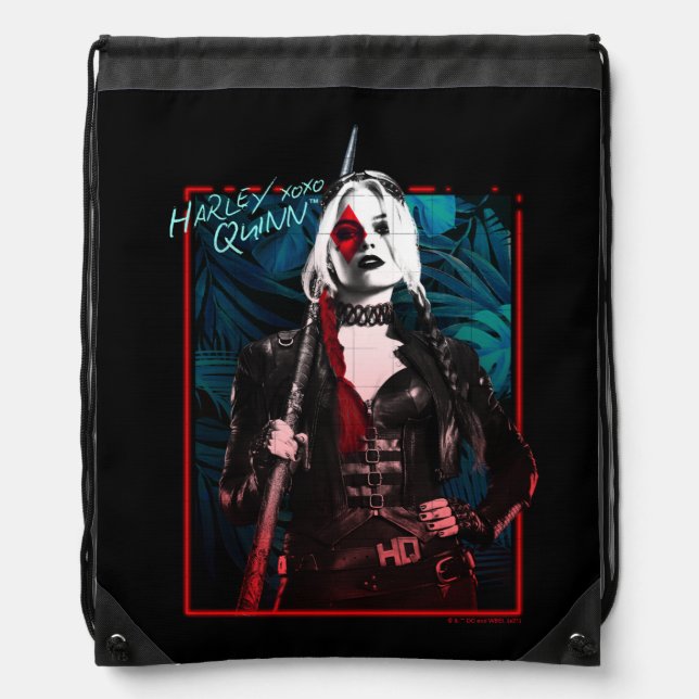 The Suicide Squad | Harley Quinn & Green Ferns Drawstring Bag (Front)