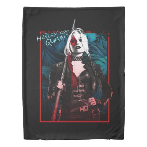 The Suicide Squad  Harley Quinn  Green Ferns Duvet Cover