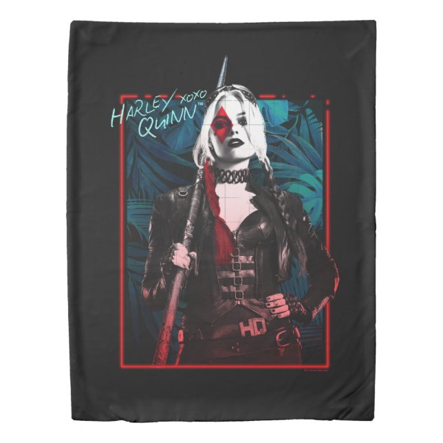 The Suicide Squad | Harley Quinn & Green Ferns Duvet Cover (Front)
