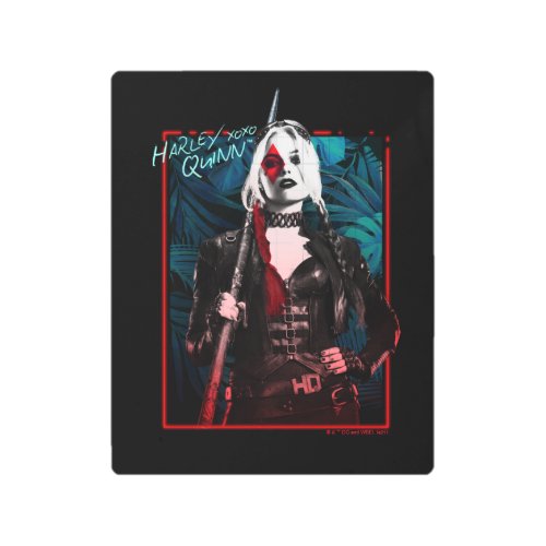 The Suicide Squad  Harley Quinn  Green Ferns Metal Print