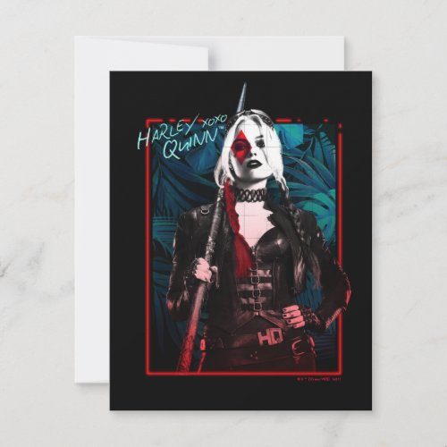 The Suicide Squad  Harley Quinn  Green Ferns Note Card