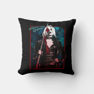 The Suicide Squad Harley Quinn & Green Ferns Throw Pillow