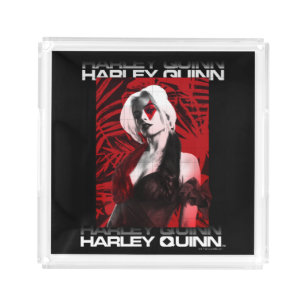 The Suicide Squad Harley Quinn Red Fern Portrait Acrylic Tray