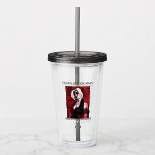 The Suicide Squad Harley Quinn Red Fern Portrait Acrylic Tumbler