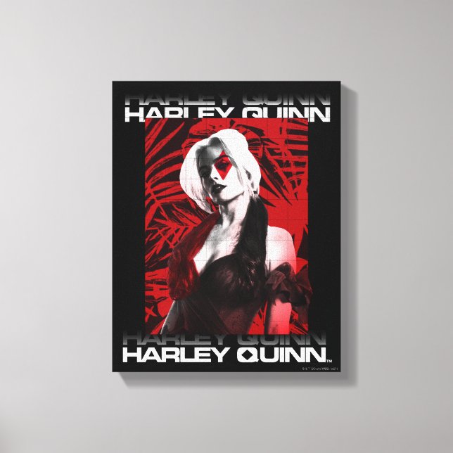 The Suicide Squad | Harley Quinn Red Fern Portrait Canvas Print (Front)