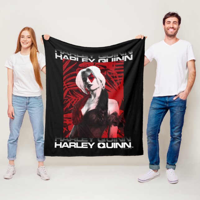 The Suicide Squad | Harley Quinn Red Fern Portrait Fleece Blanket (In Situ)