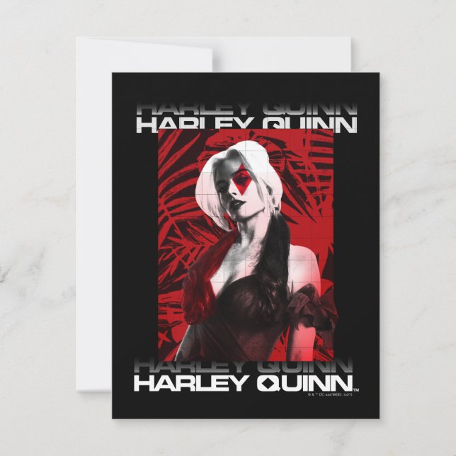 The Suicide Squad | Harley Quinn Red Fern Portrait Note Card (Front)