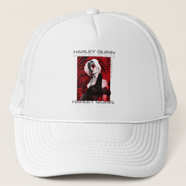 The Suicide Squad | Harley Quinn Red Fern Portrait Trucker Hat (Front)