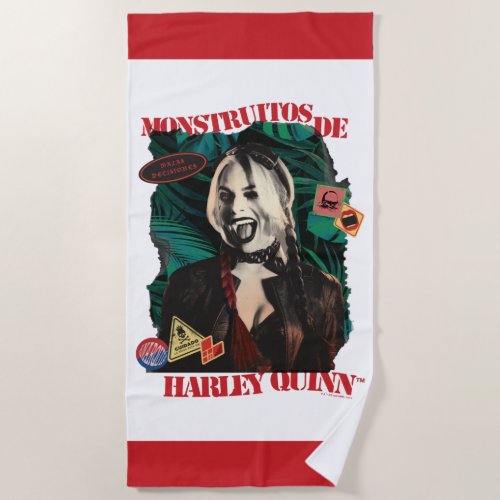 The Suicide Squad  Harley Quinn Winking Beach Towel