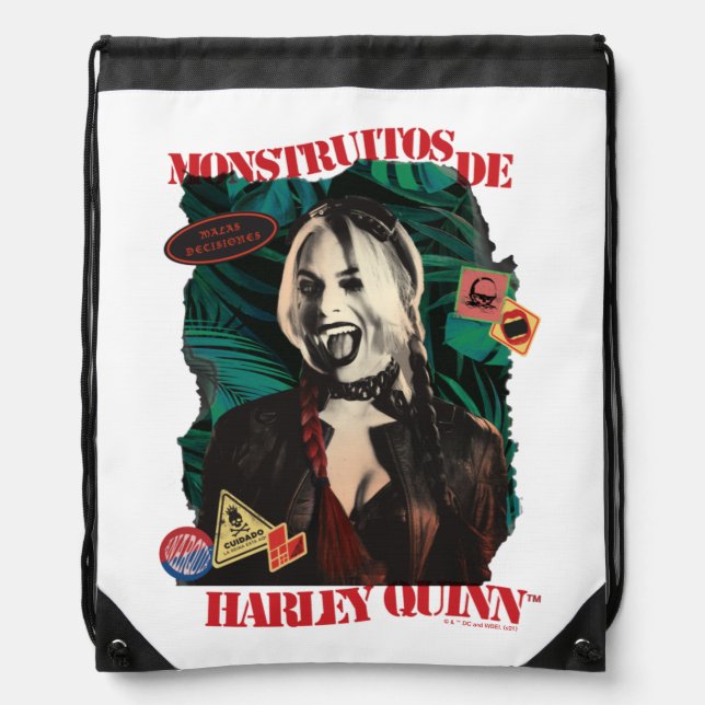 The Suicide Squad | Harley Quinn Winking Drawstring Bag (Front)
