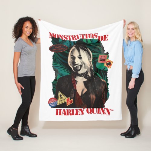 The Suicide Squad  Harley Quinn Winking Fleece Blanket