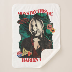 The Suicide Squad Harley Quinn Winking Sherpa Blanket