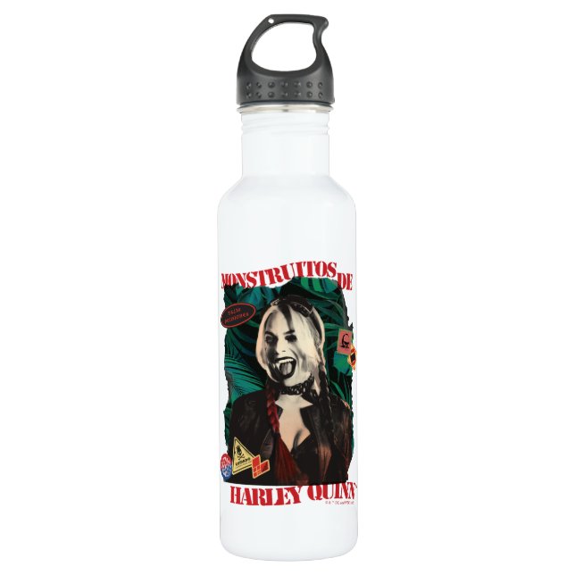 The Suicide Squad | Harley Quinn Winking Stainless Steel Water Bottle (Front)