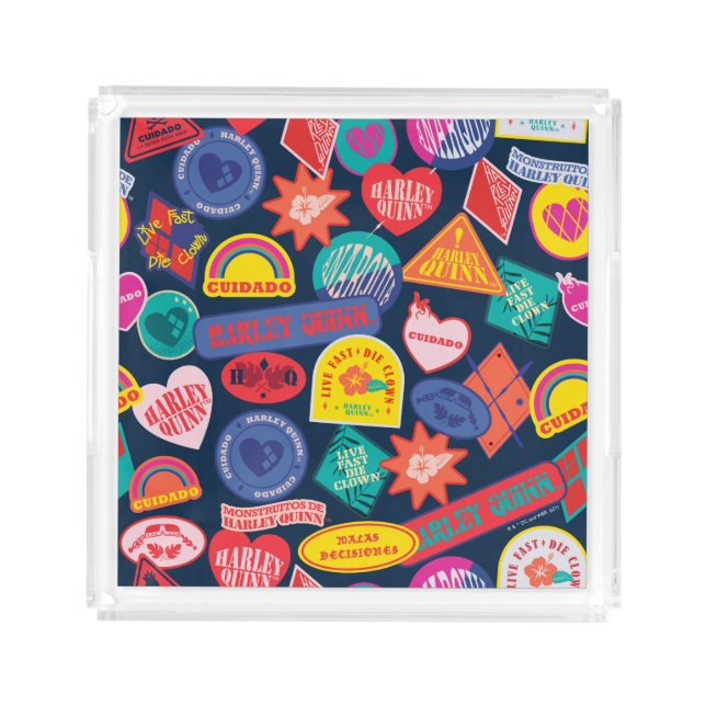 The Suicide Squad | Mr. Harley Quinn Badge Pattern Acrylic Tray (Front)