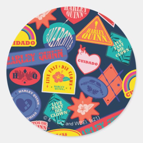 The Suicide Squad  Mr Harley Quinn Badge Pattern Classic Round Sticker