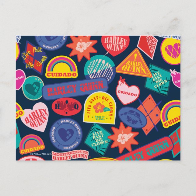 The Suicide Squad | Mr. Harley Quinn Badge Pattern Postcard (Front)