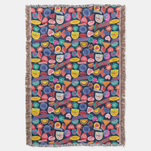 The Suicide Squad | Mr. Harley Quinn Badge Pattern Throw Blanket (Front Vertical)