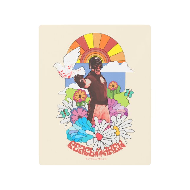 The Suicide Squad | Peacemaker Flowers & Sunshine Metal Print (Front)