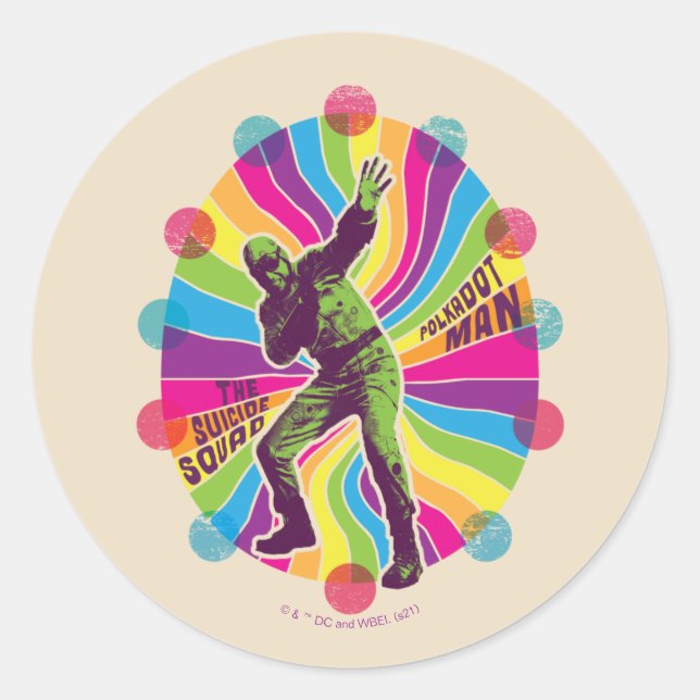 The Suicide Squad | Polka-Dot Man Psychedelic Classic Round Sticker (Front)