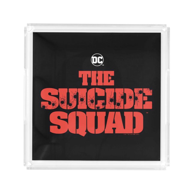 The Suicide Squad | Red and Black Logo Acrylic Tray (Front)