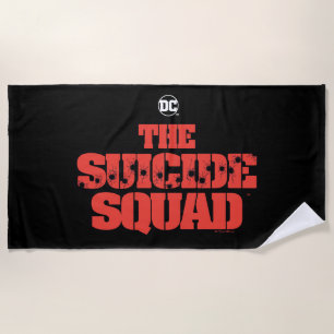 The Suicide Squad Red and Black Logo Beach Towel