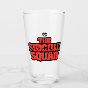 The Suicide Squad Red and Black Logo Glass