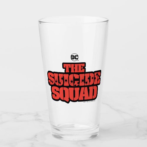 The Suicide Squad  Red and Black Logo Glass