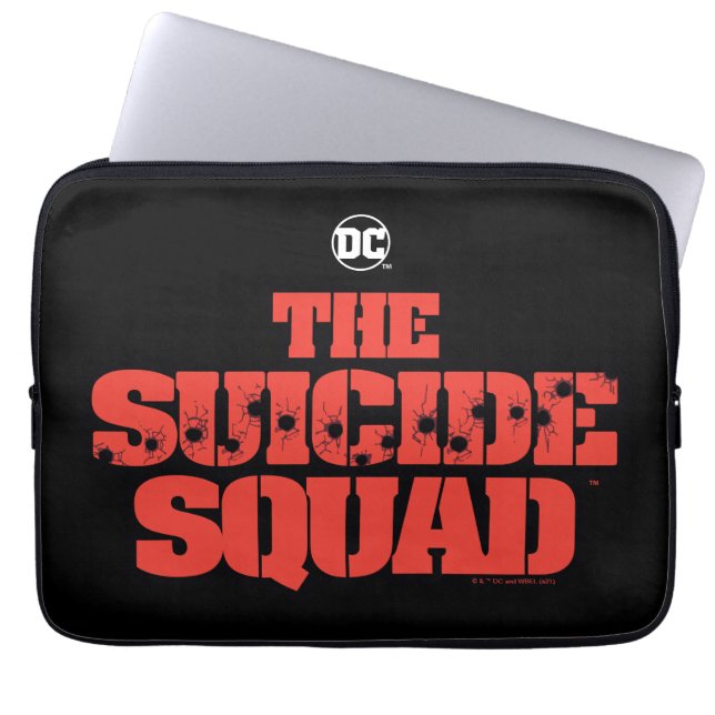 The Suicide Squad | Red and Black Logo Laptop Sleeve (Front)