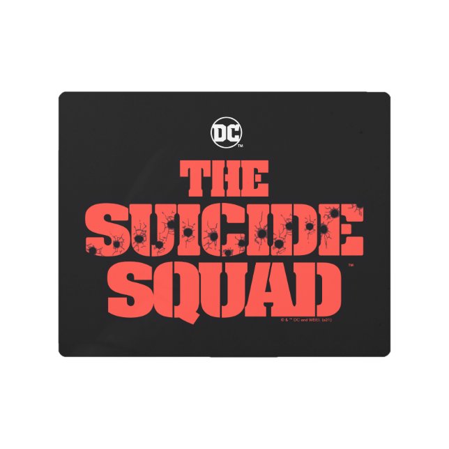 The Suicide Squad | Red and Black Logo Metal Print (Front)