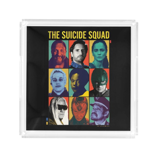The Suicide Squad | Retro Grid With Amanda Waller Acrylic Tray (Front)