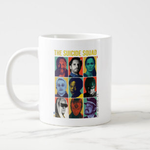 The Suicide Squad   Retro Grid With Amanda Waller Giant Coffee Mug