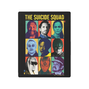 The Suicide Squad Retro Grid With Amanda Waller Metal Print