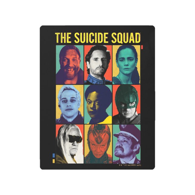 The Suicide Squad | Retro Grid With Amanda Waller Metal Print (Front)
