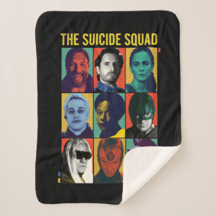 The Suicide Squad Retro Grid With Amanda Waller Sherpa Blanket