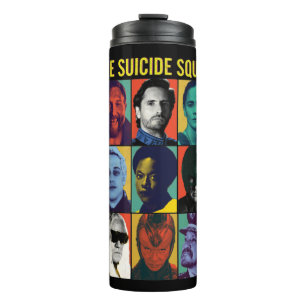 The Suicide Squad   Retro Grid With Amanda Waller Thermal Tumbler