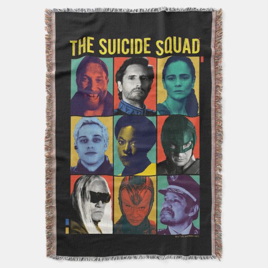 The Suicide Squad Retro Grid With Amanda Waller Throw Blanket