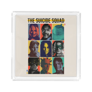 The Suicide Squad Retro Grid With Harley Quinn Acrylic Tray