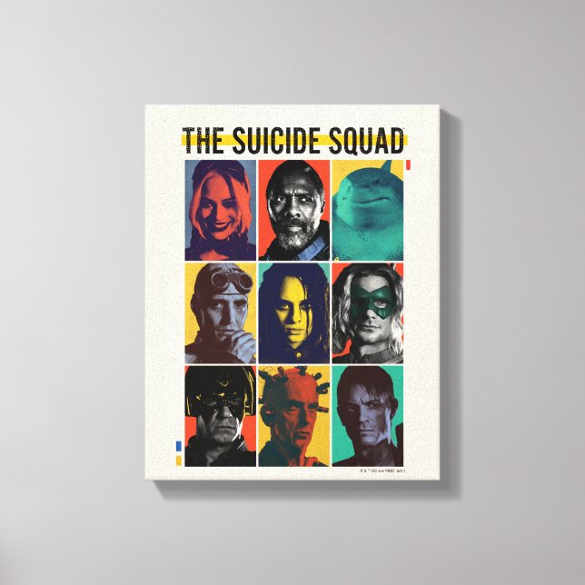 The Suicide Squad | Retro Grid With Harley Quinn Canvas Print (Front)