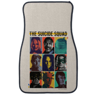 The Suicide Squad Retro Grid With Harley Quinn Car Floor Mat