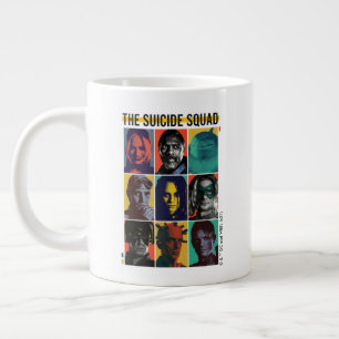 The Suicide Squad Retro Grid With Harley Quinn Giant Coffee Mug