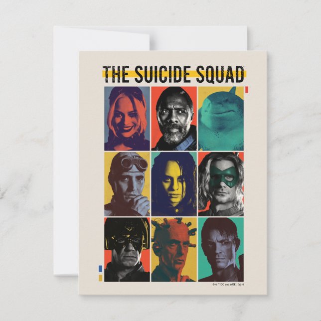 The Suicide Squad | Retro Grid With Harley Quinn Note Card (Front)