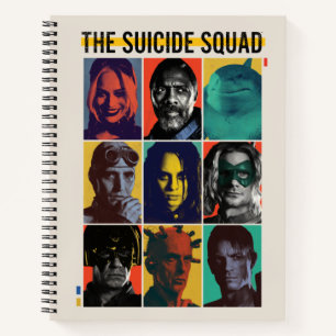 The Suicide Squad Retro Grid With Harley Quinn Notebook