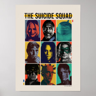 The Suicide Squad   Retro Grid With Harley Quinn Poster
