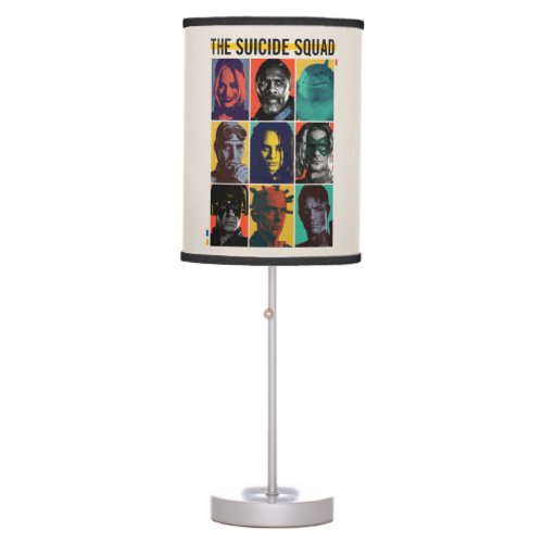 The Suicide Squad  Retro Grid With Harley Quinn Table Lamp
