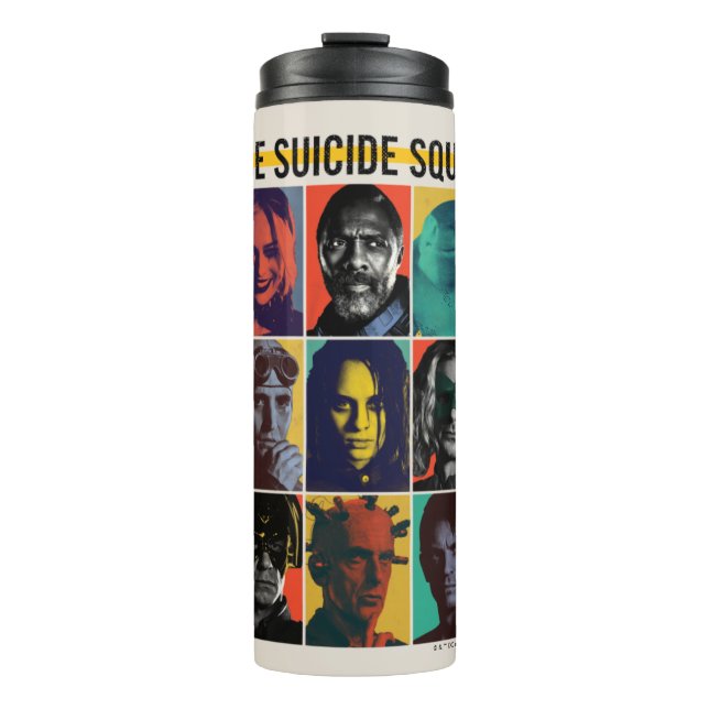 The Suicide Squad | Retro Grid With Harley Quinn Thermal Tumbler (Front)