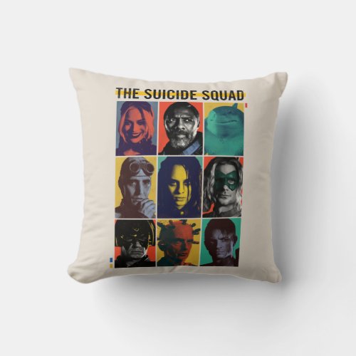 The Suicide Squad  Retro Grid With Harley Quinn Throw Pillow