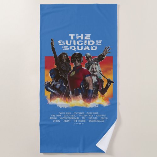 The Suicide Squad  Retro_Style Movie Poster Beach Towel