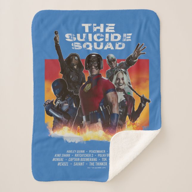 The Suicide Squad | Retro-Style Movie Poster Sherpa Blanket (Front)