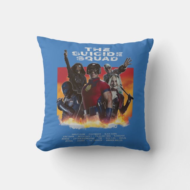 The Suicide Squad | Retro-Style Movie Poster Throw Pillow (Front)
