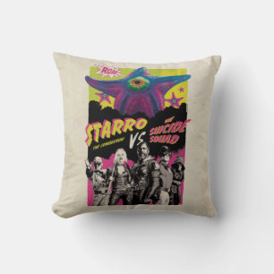 The Suicide Squad   Starro Vs The Suicide Squad Throw Pillow